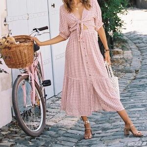 Faithfull the brand gingham maxi dress
